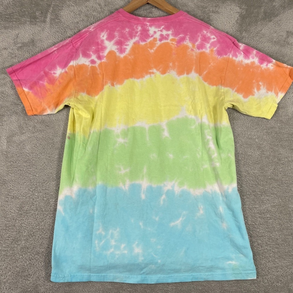 Woodstock Shirt Mens Large Rainbow Tie Dye Peace Music Love Liquid Blue Retro - Picture 7 of 12